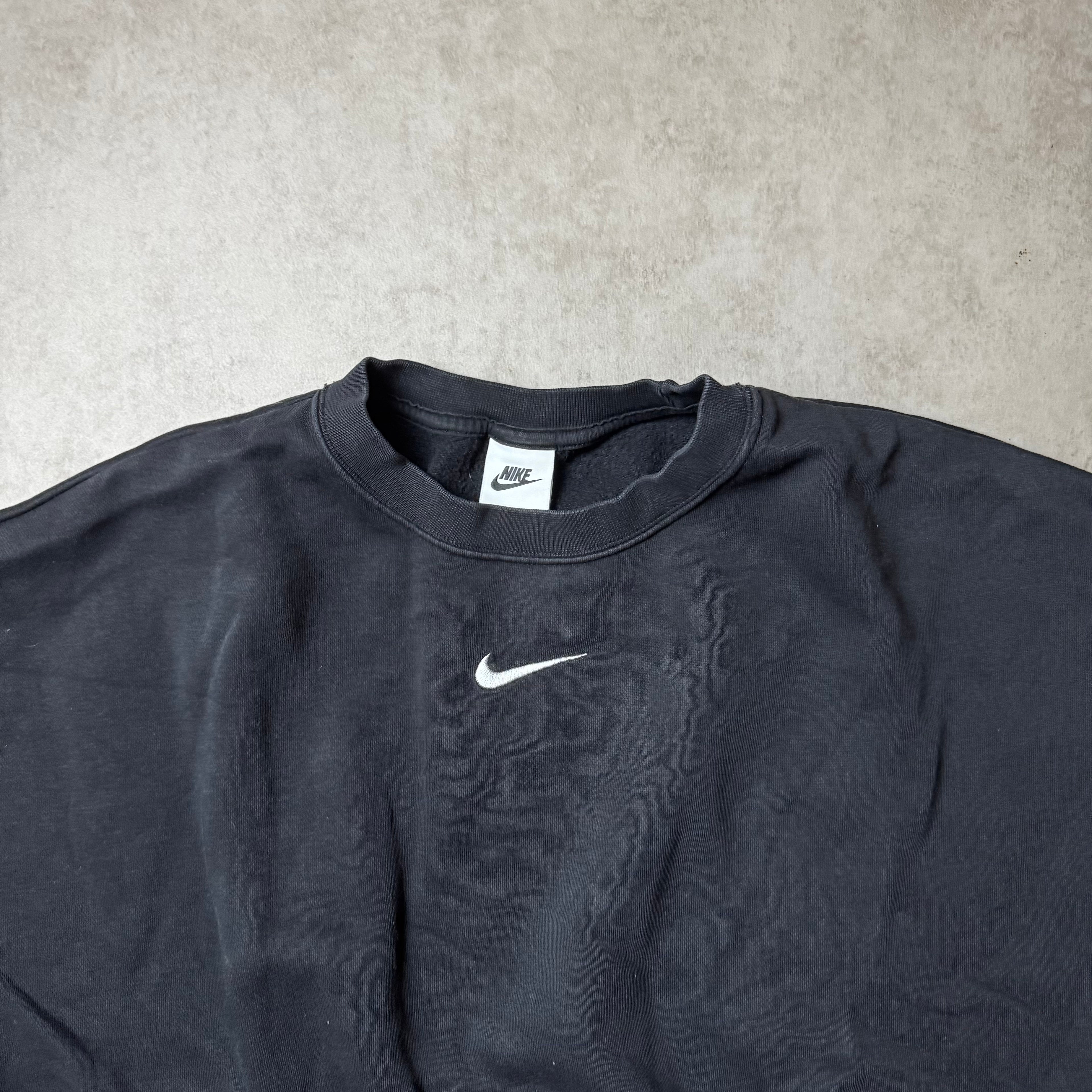 Black Cropped Nike Sweatshirt - M