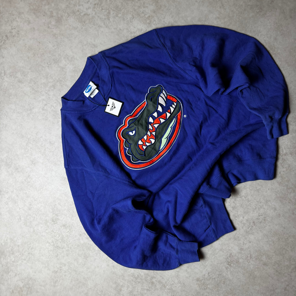 Dark Blue Crocodile Embroidery Sweatshirt - Size L