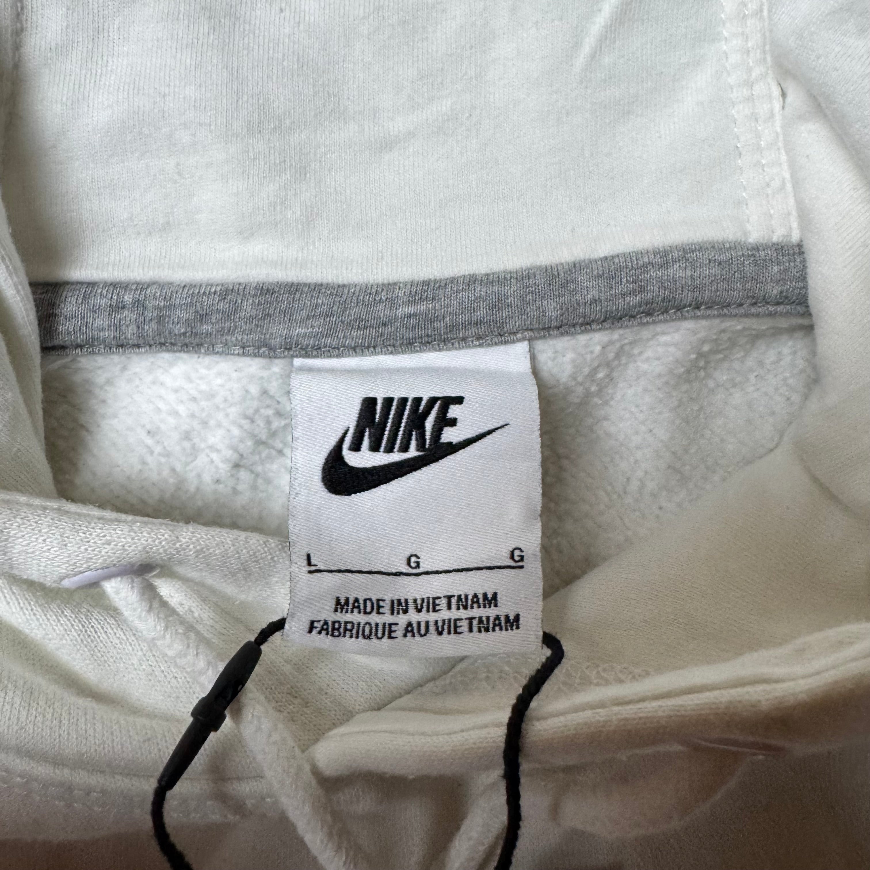White Nike Hoodie - L