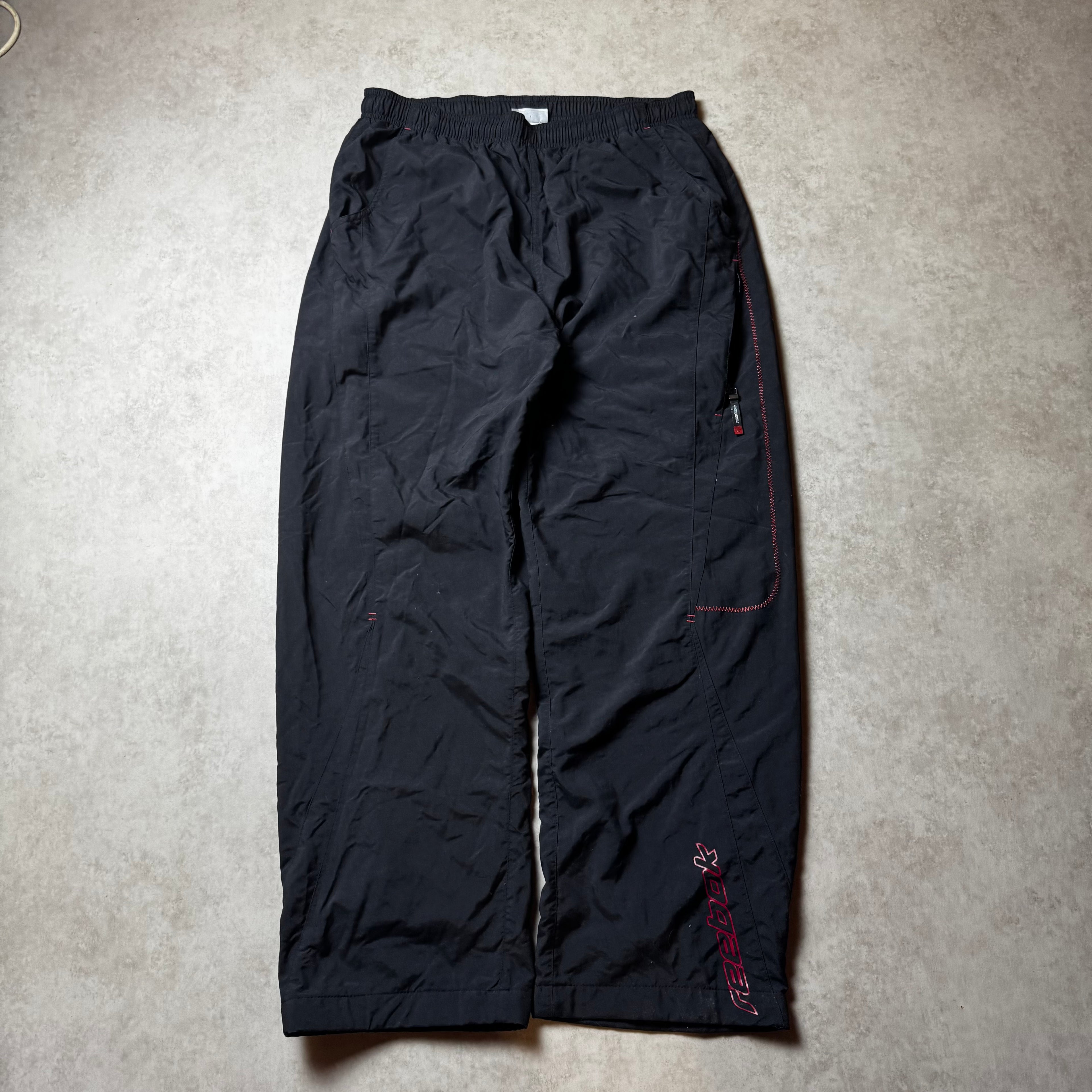 Black Reebok Vintage Baggy Trackpants - XL