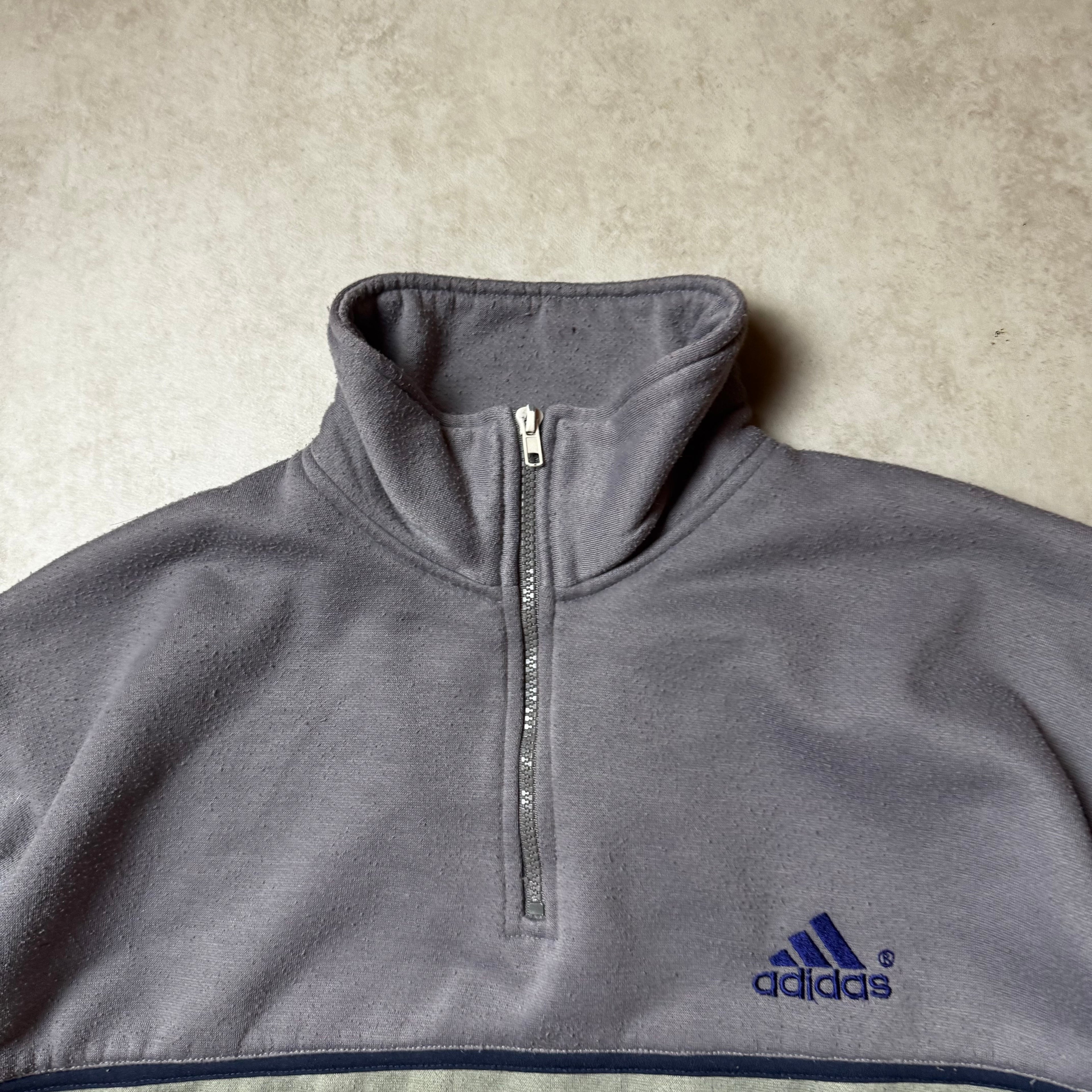 Gray Adidas Quarter Zip - M