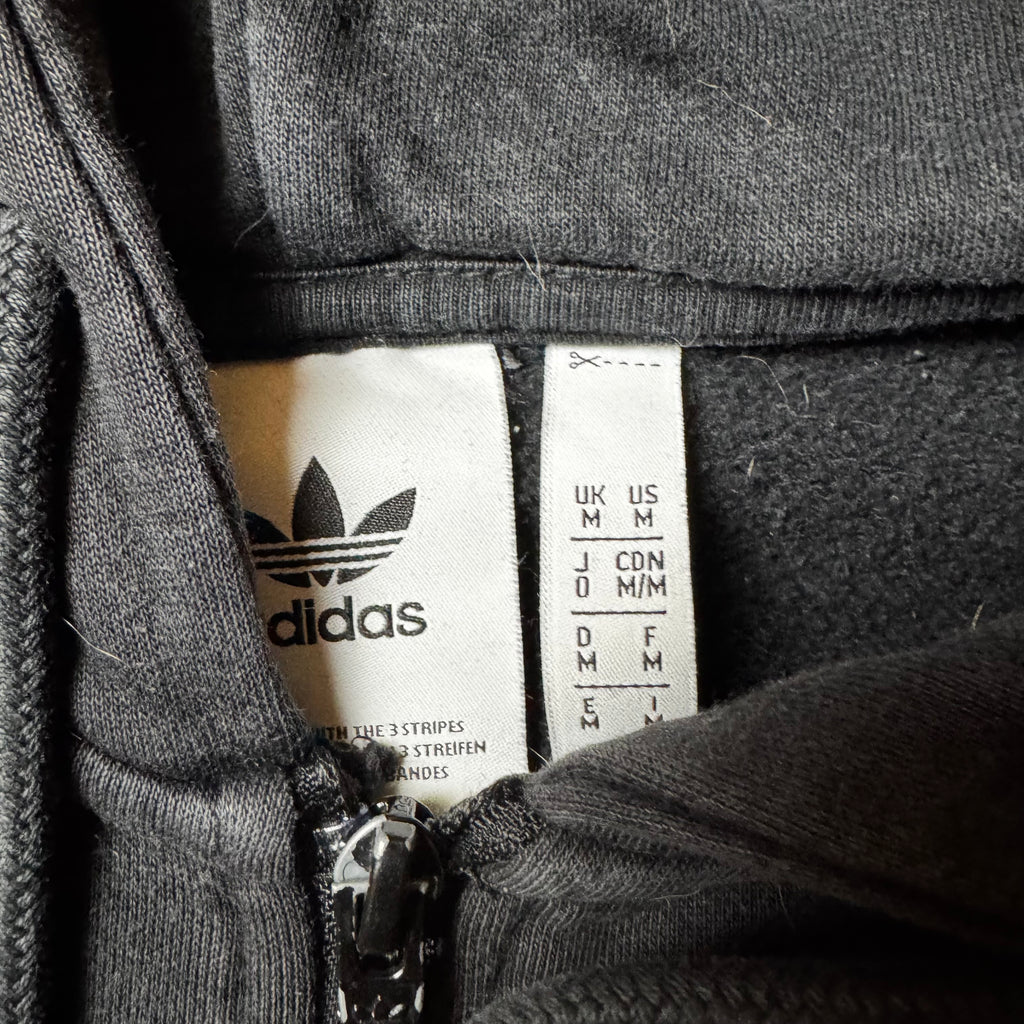 Black Adidas Zip Up Hoodie - M