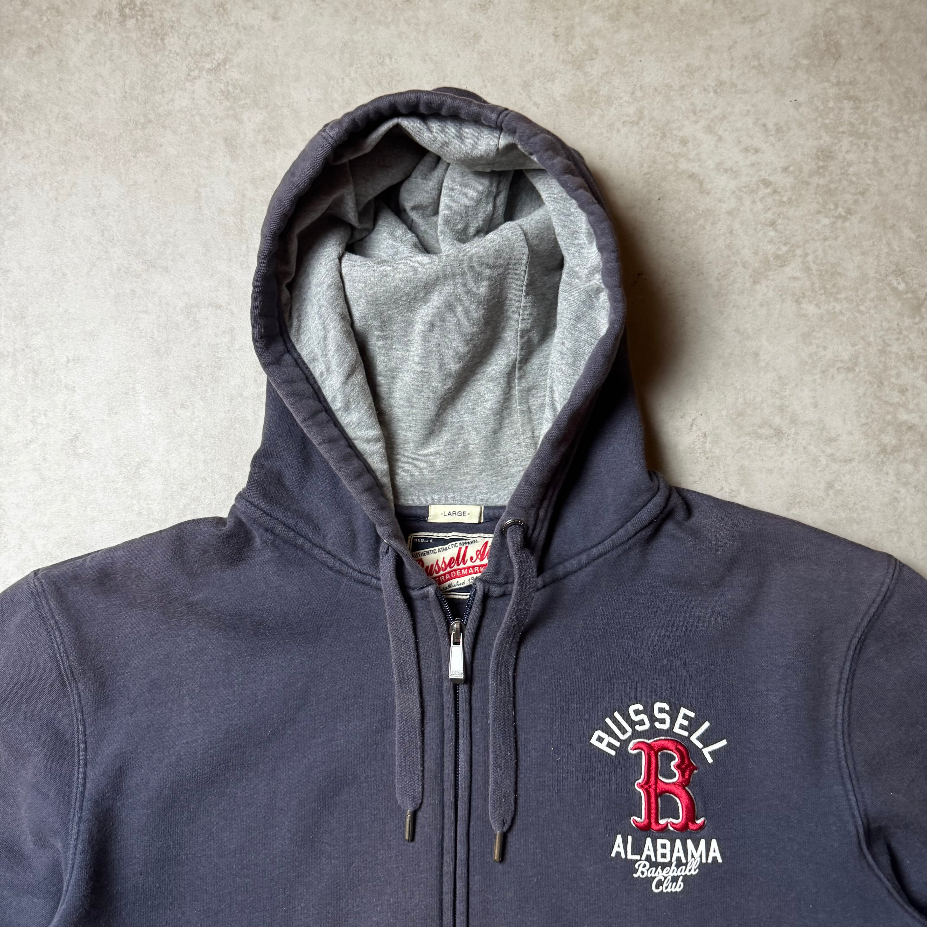 Dark Gray Russell Vintage Zip Up Hoodie - L