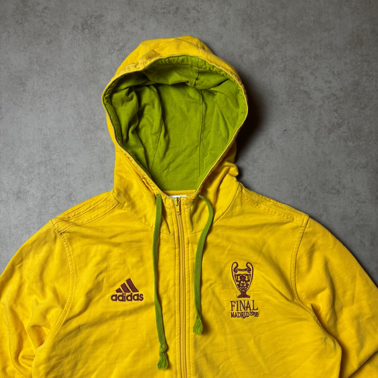 Yellow Champions League Adidas Zip Up Hoodie - S