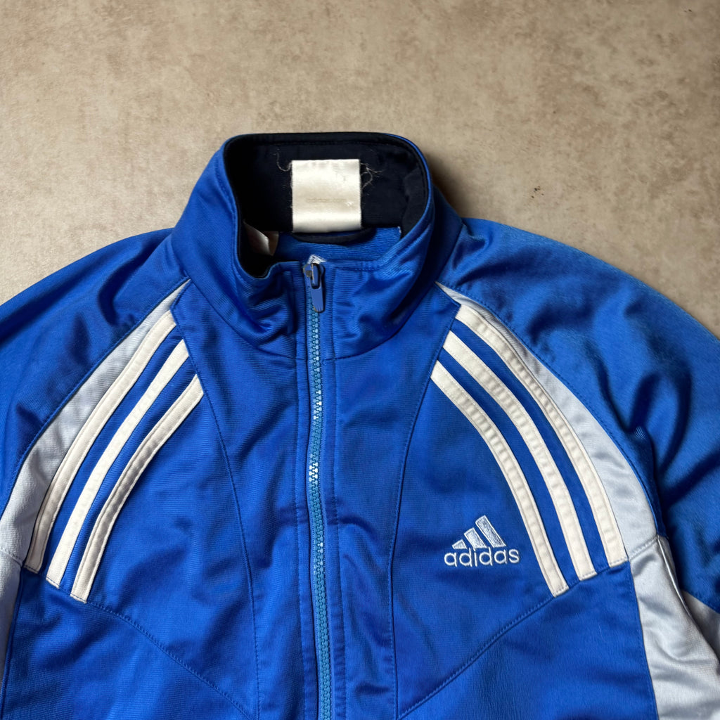 Blue Adidas Vintage Zip Up Hoodie - L