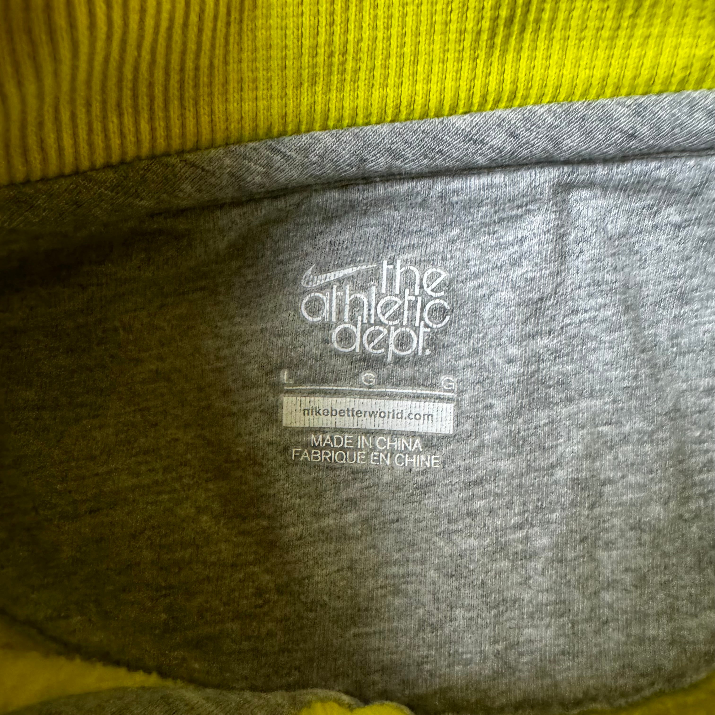 Yellow Nike Zip Up Hoodie - L