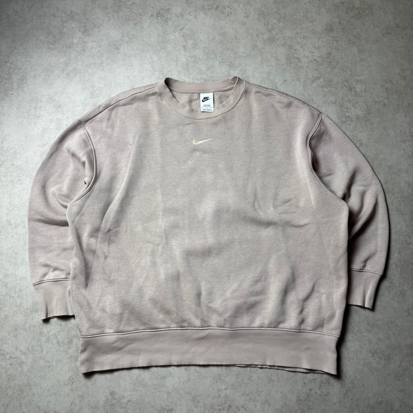 Pink Nike Cropped Oversized Sweatshirt - L