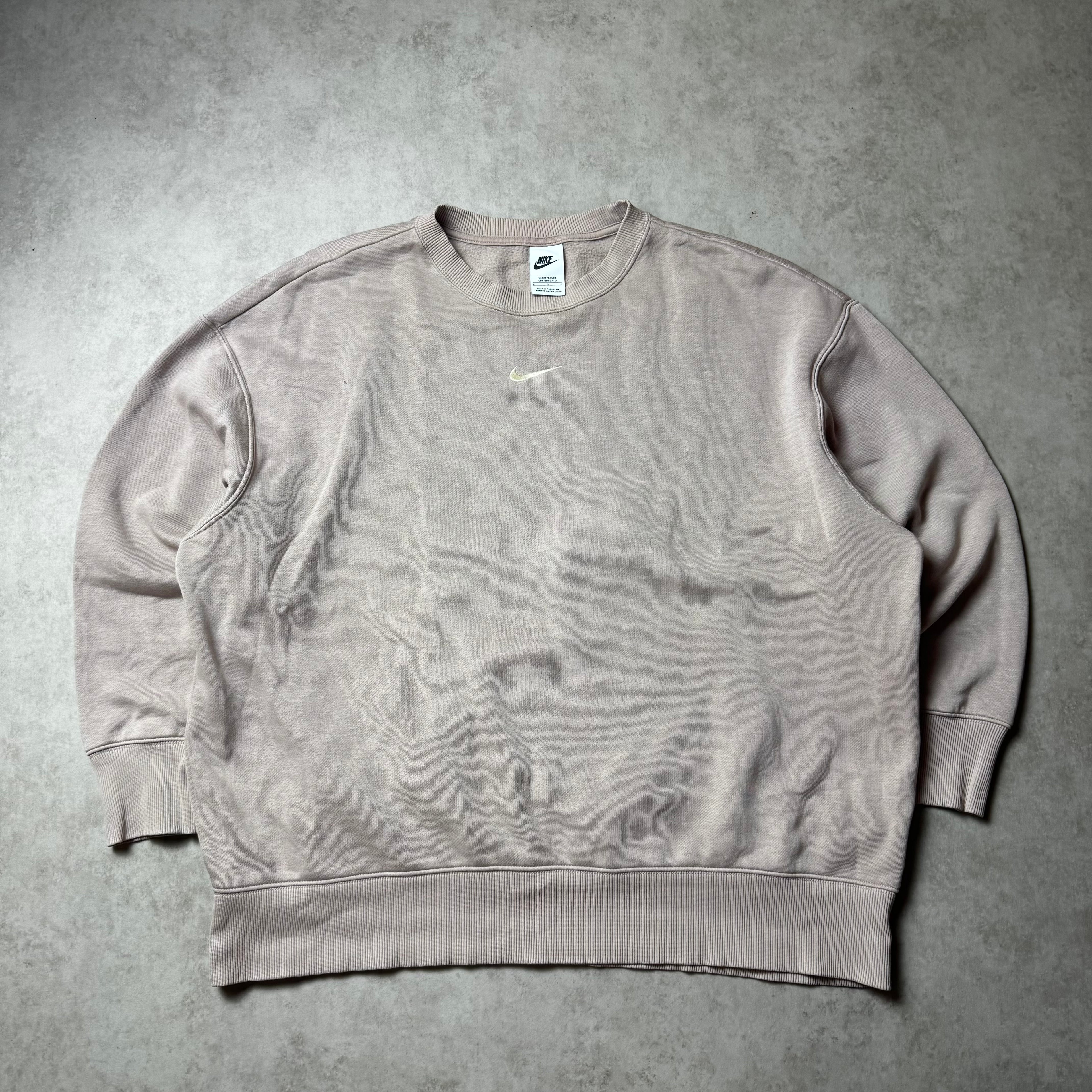 Pink Nike Cropped Oversized Sweatshirt - L