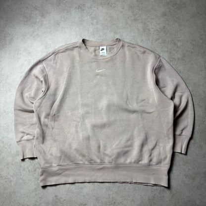 Pink Nike Cropped Oversized Sweatshirt - L