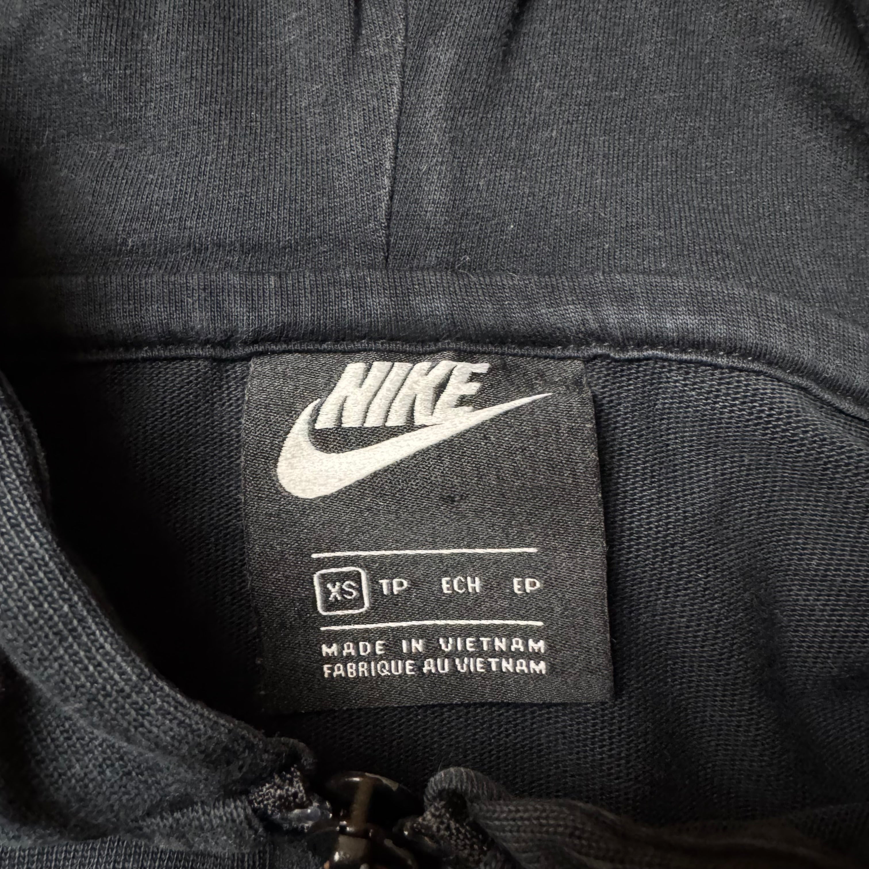 Black Nike Cropped Zip Up Hoodie - XS