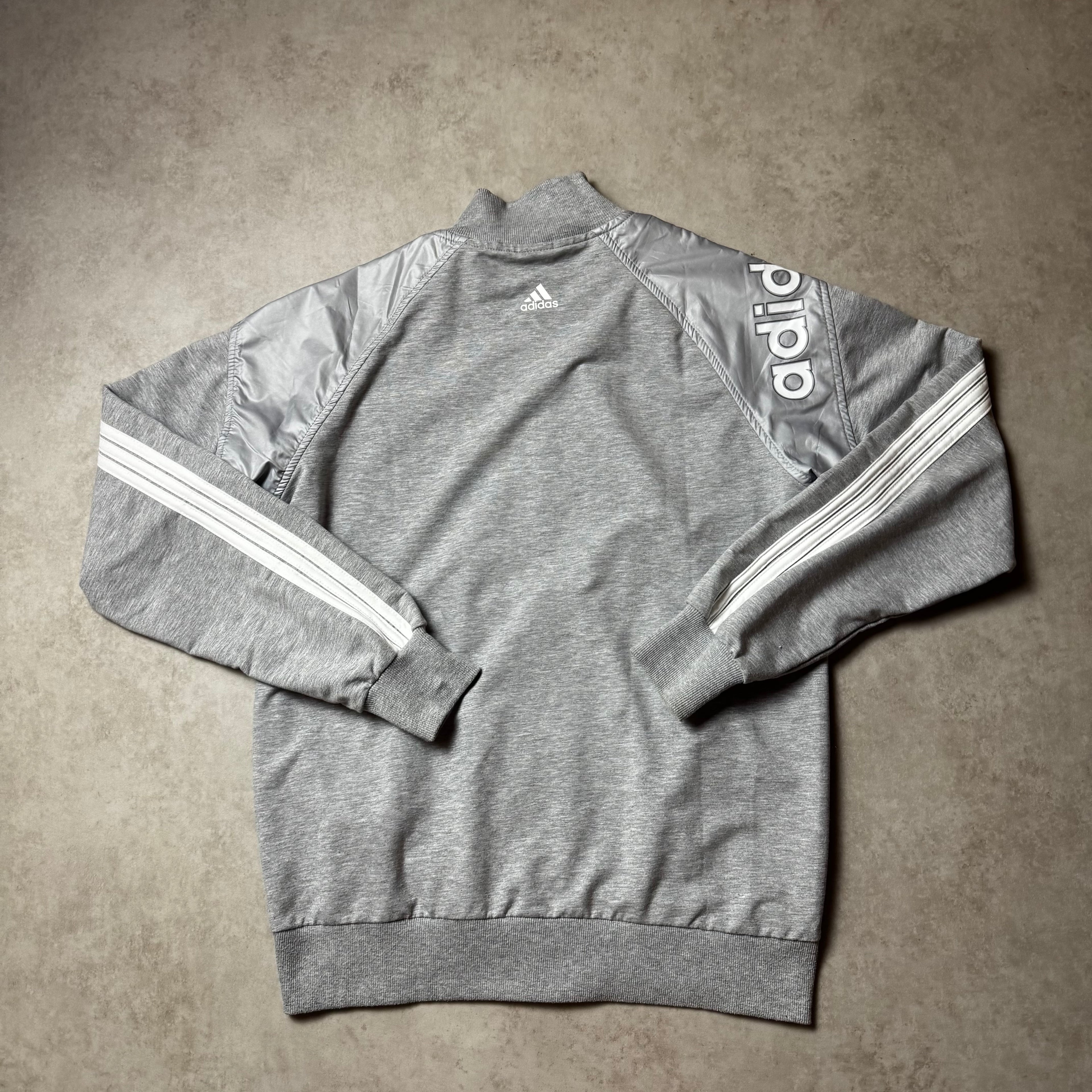 Gray Adidas Zip Up Hoodie - M