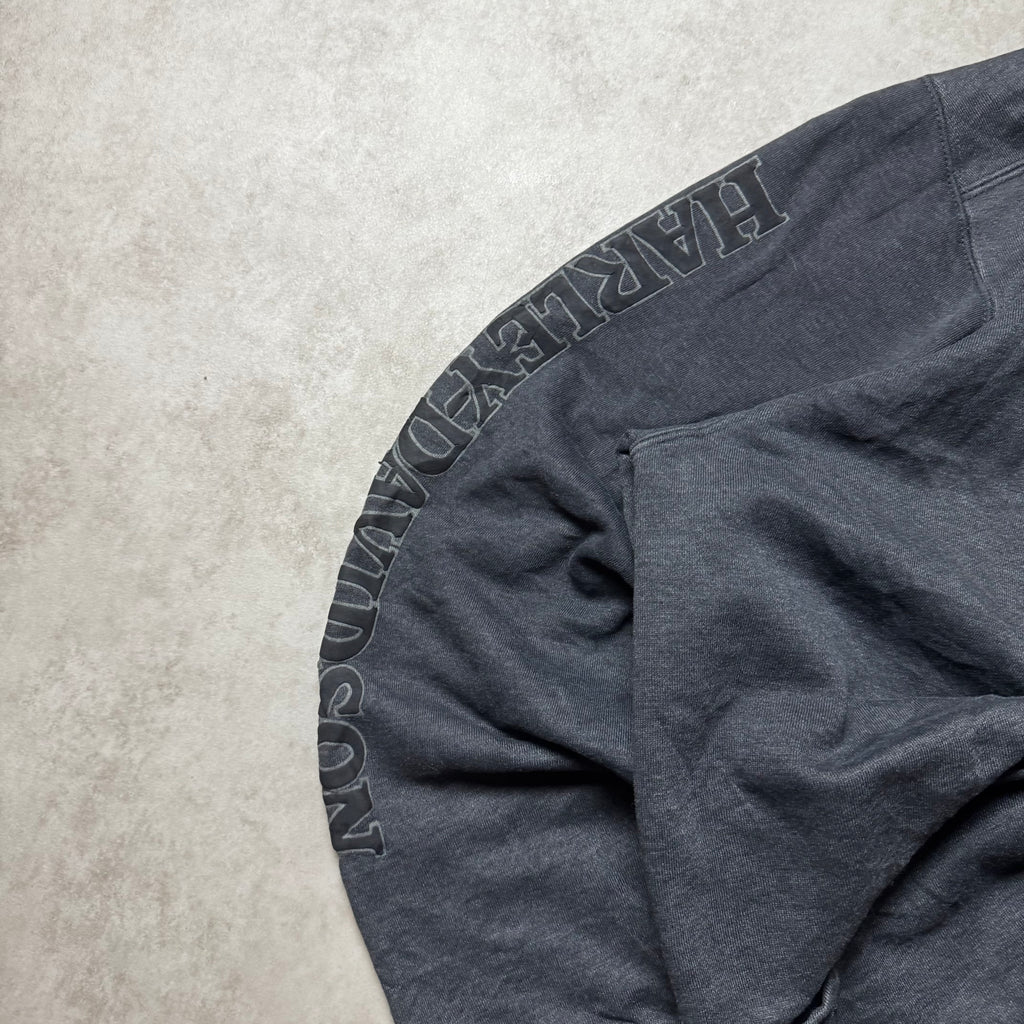 Black Harley Davidson Zip Up Hoodie - Size XL