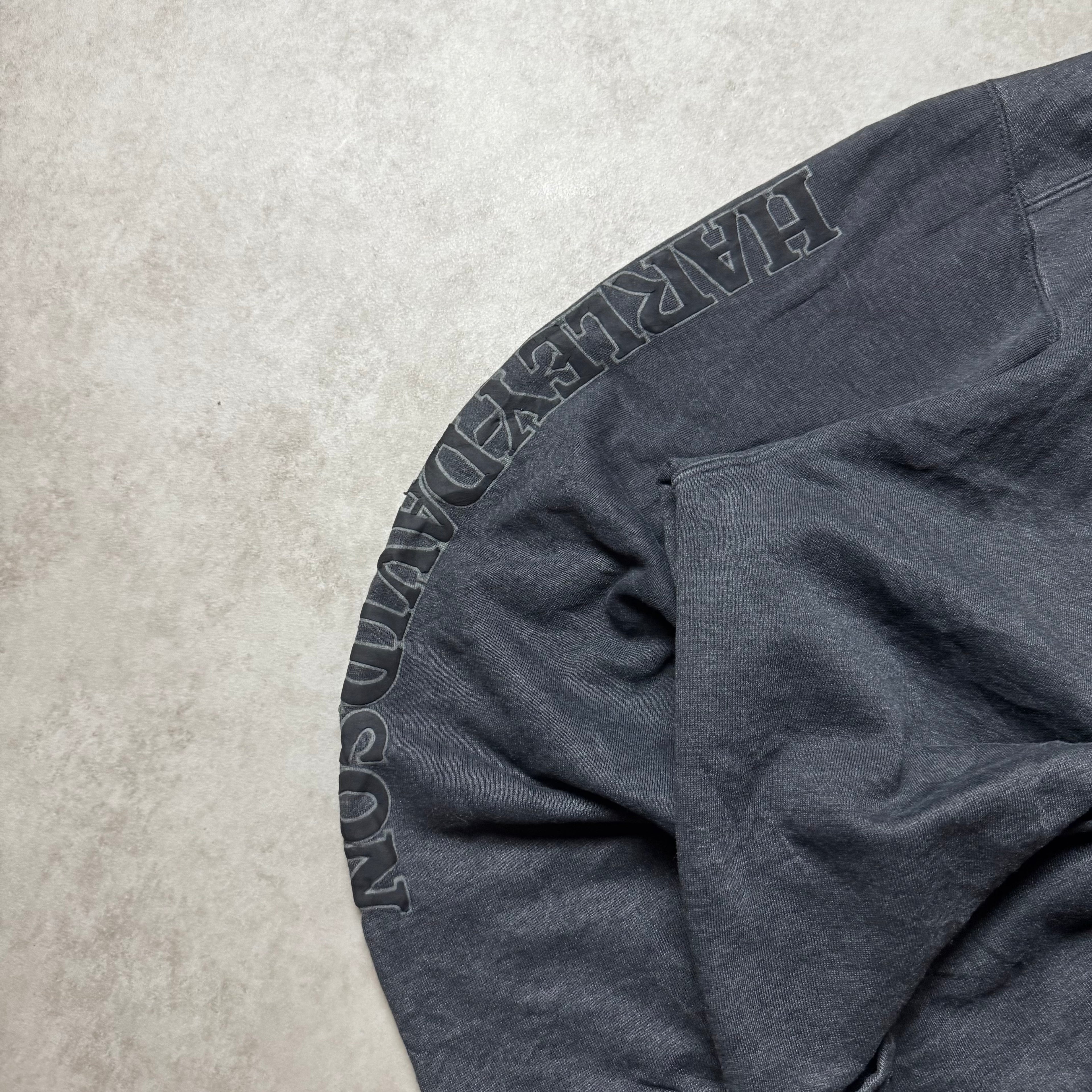 Black Harley Davidson Zip Up Hoodie - Size XL