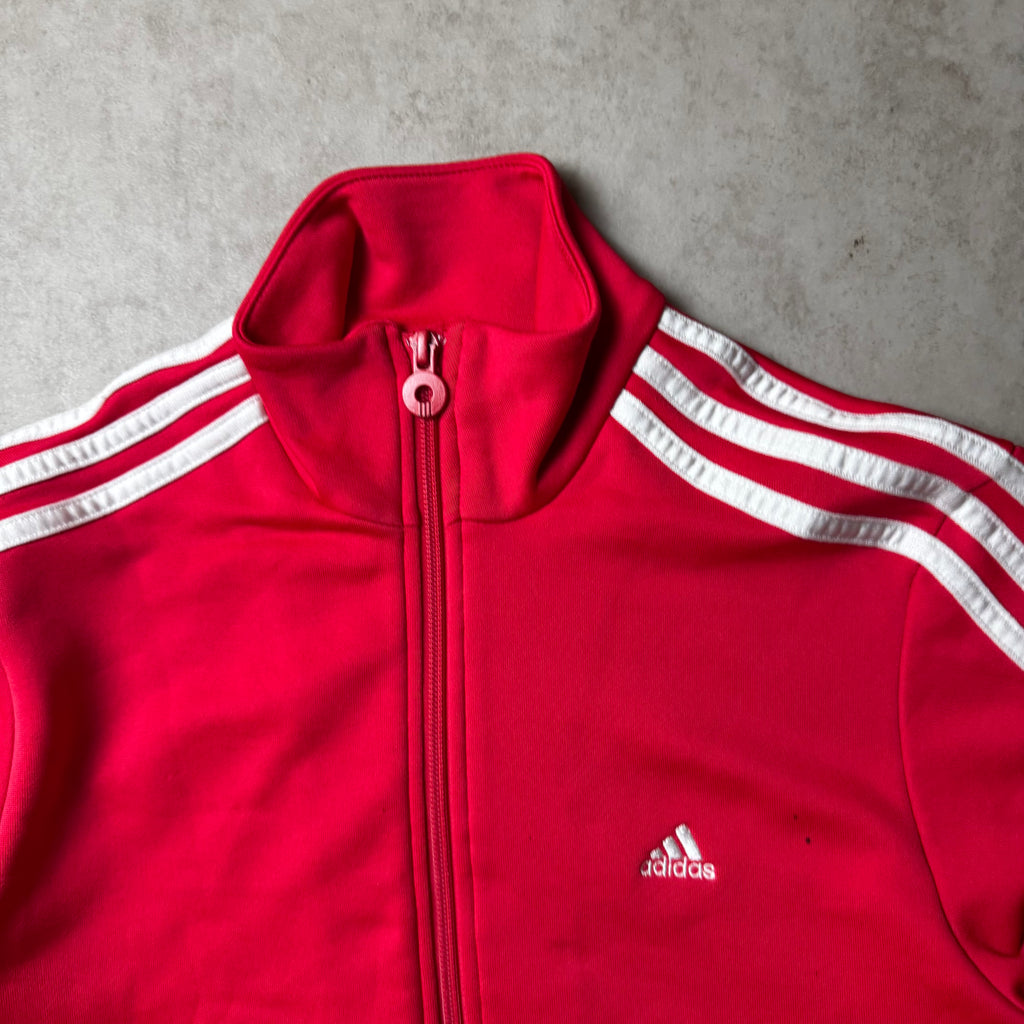 Red Adidas Zip Up Hoodie - M