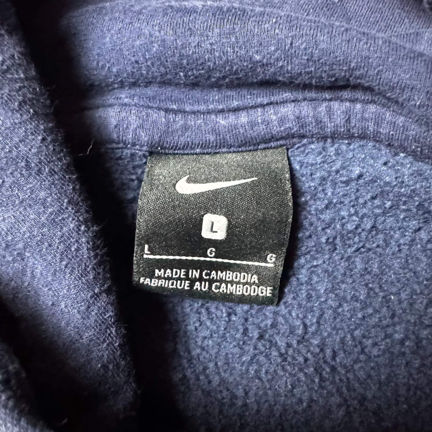 Navy Nike Zip Up Hoodies - L