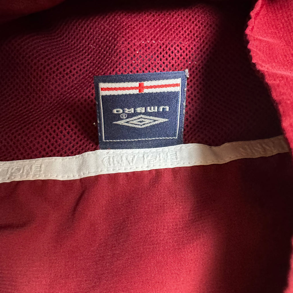Red Vintage Umbro England Windbreaker - L
