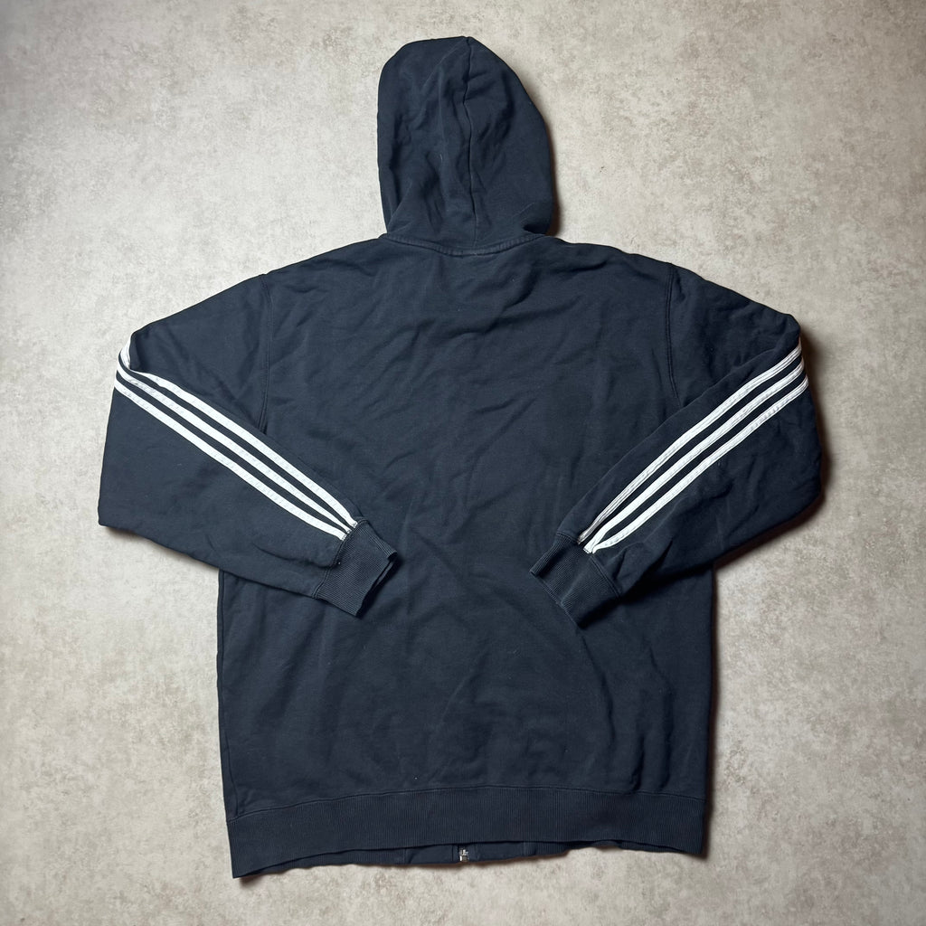 Black Adidas Zip Up Hoodie - L
