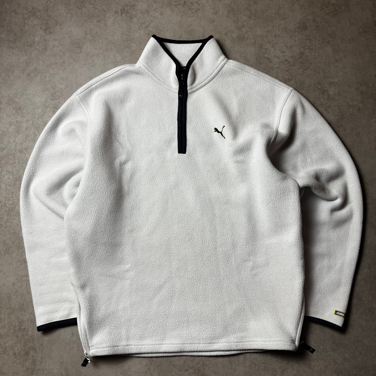 White Vintage Puma Quarter Zip - M