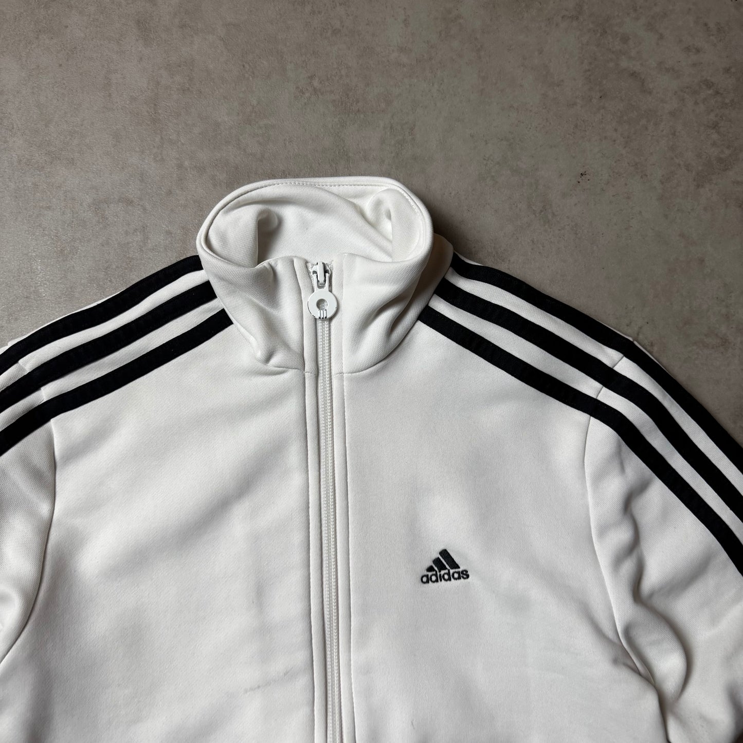 White Adidas Zip Up Hoodie - XXS