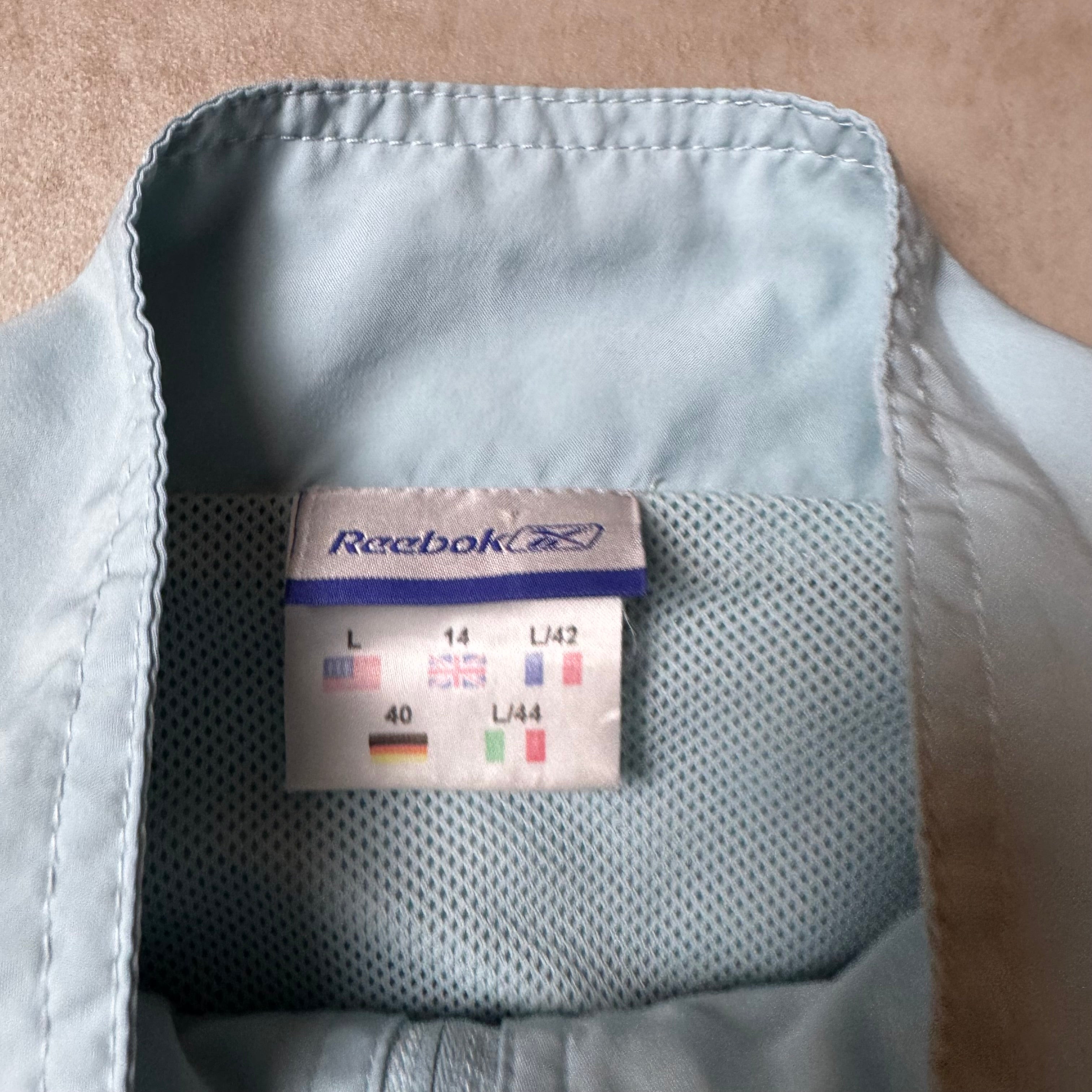 Light Blue Vintage Reebok Windbreaker - L (S)