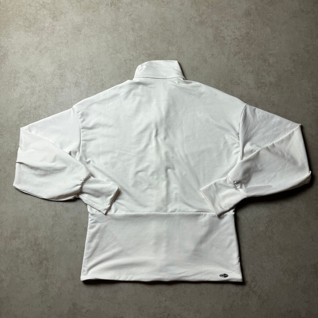 White Adidas Zip Up Hoodie - S