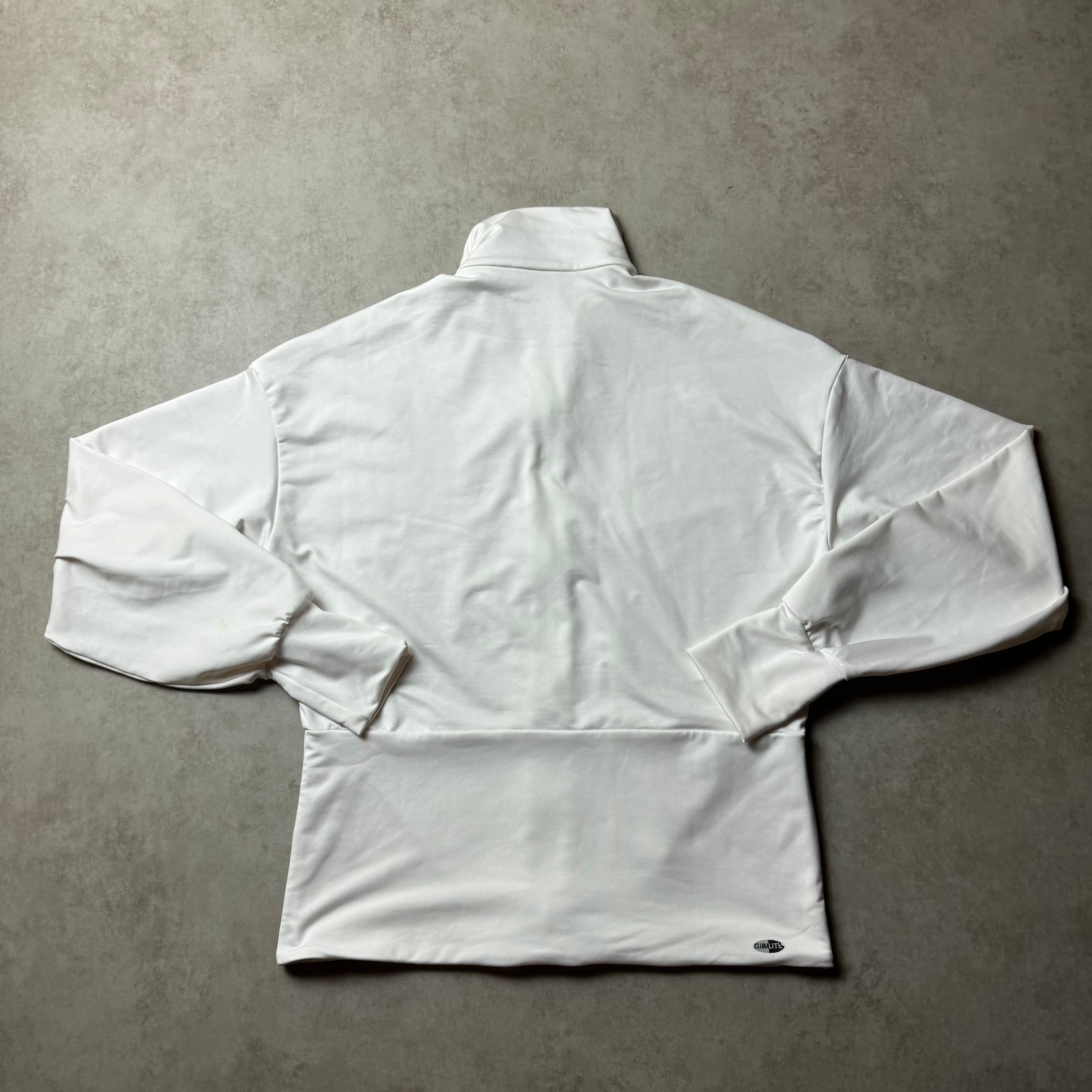 White Adidas Zip Up Hoodie - S