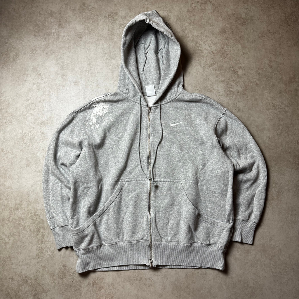 Gray Nike Custom Zip Up Hoodie - M