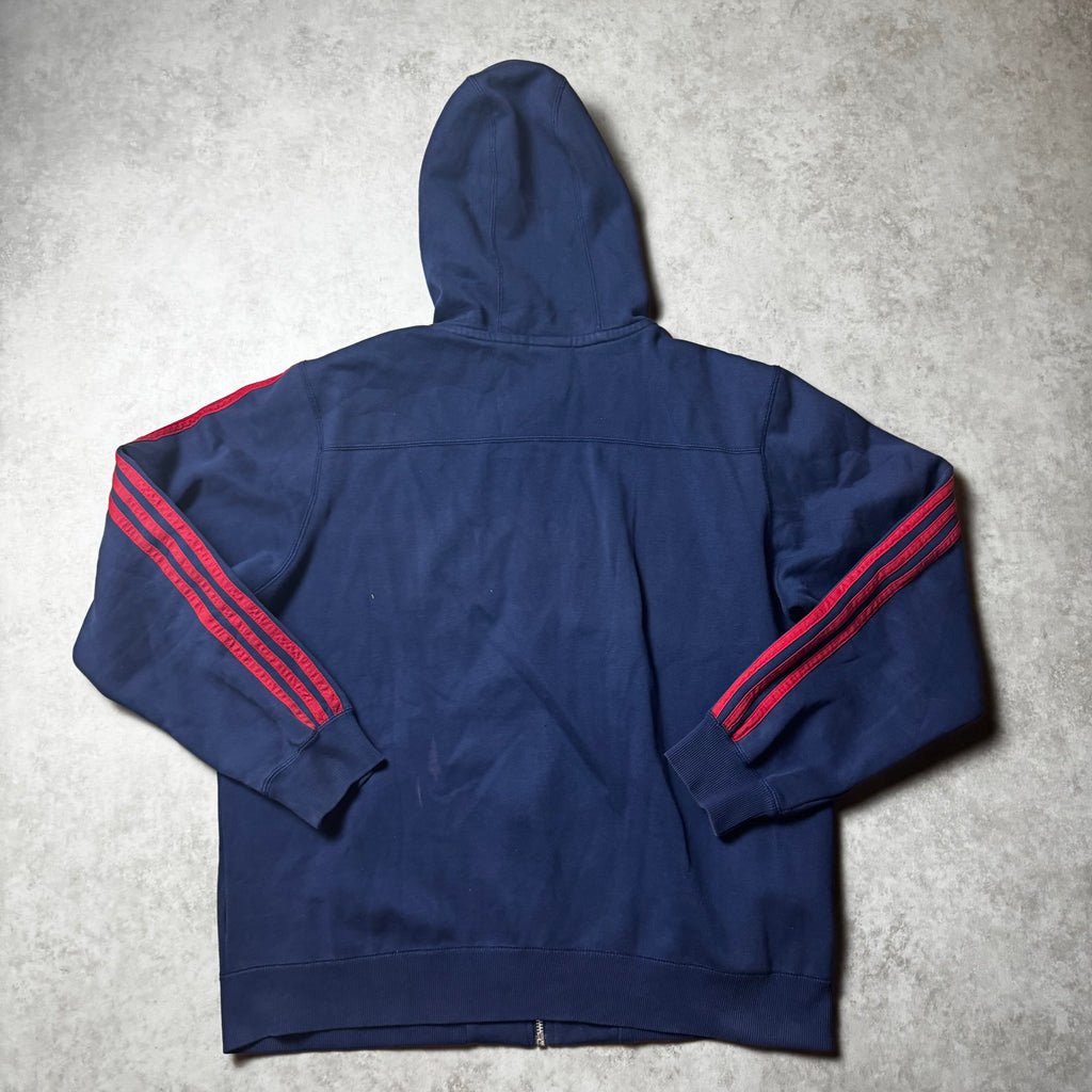 Navy Adidas Zip Up Hoodie - L