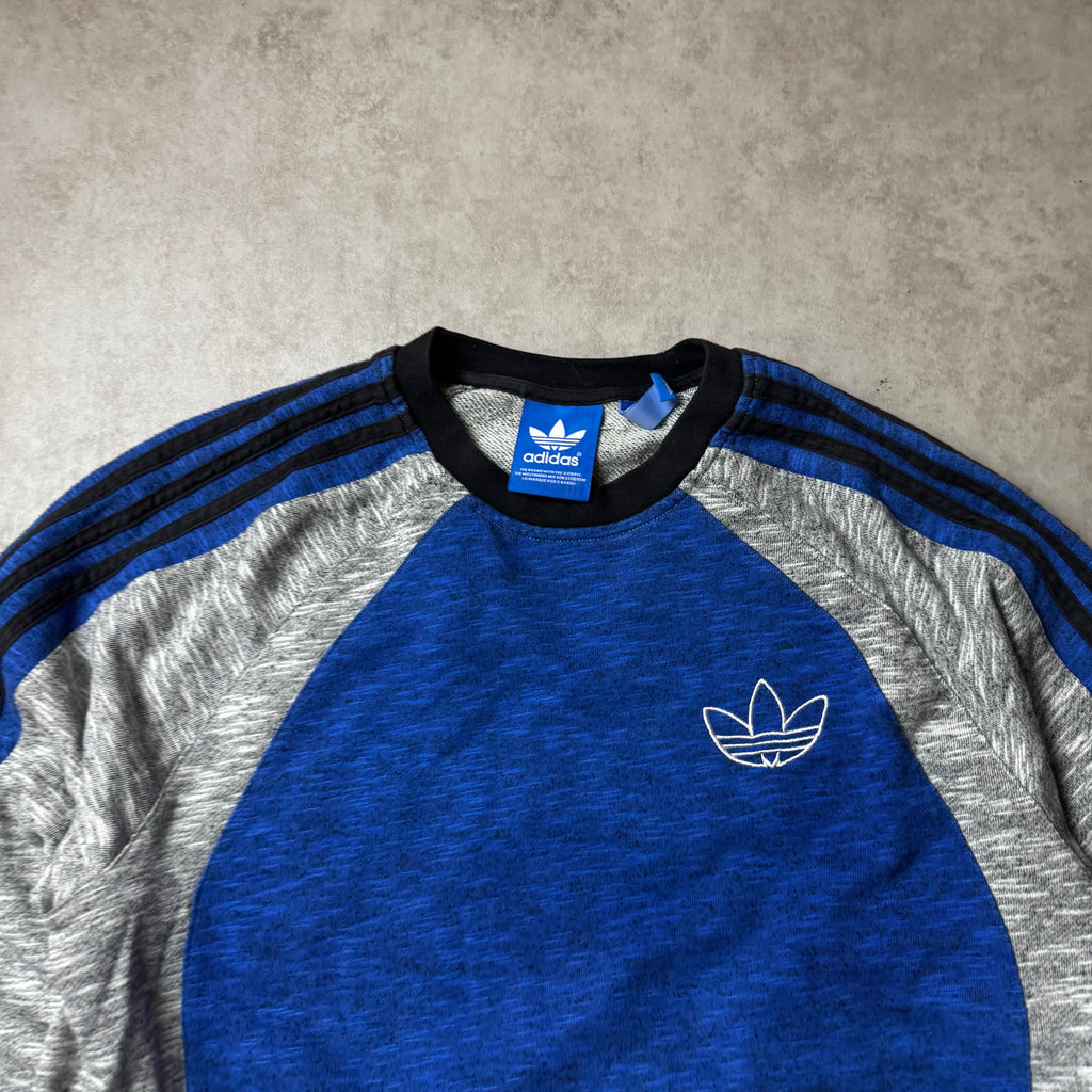 Gray and Blue Adidas Sweatshirt - S