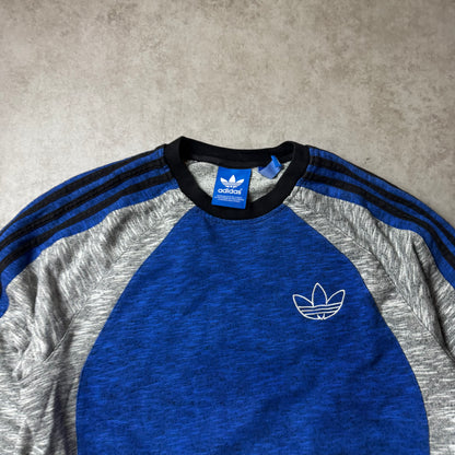 Gray and Blue Adidas Sweatshirt - S