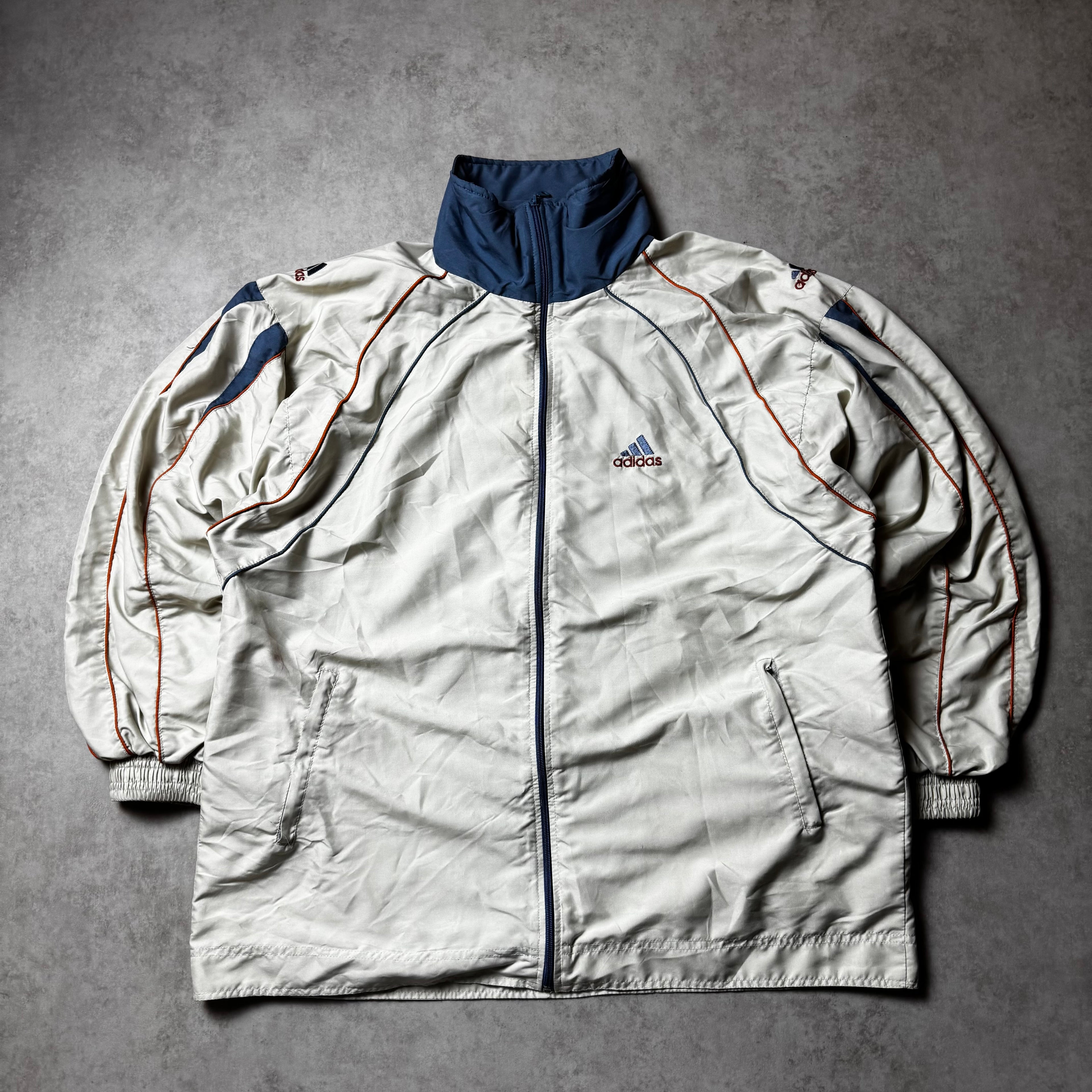 Beige Vintage Adidas Windbreaker - L