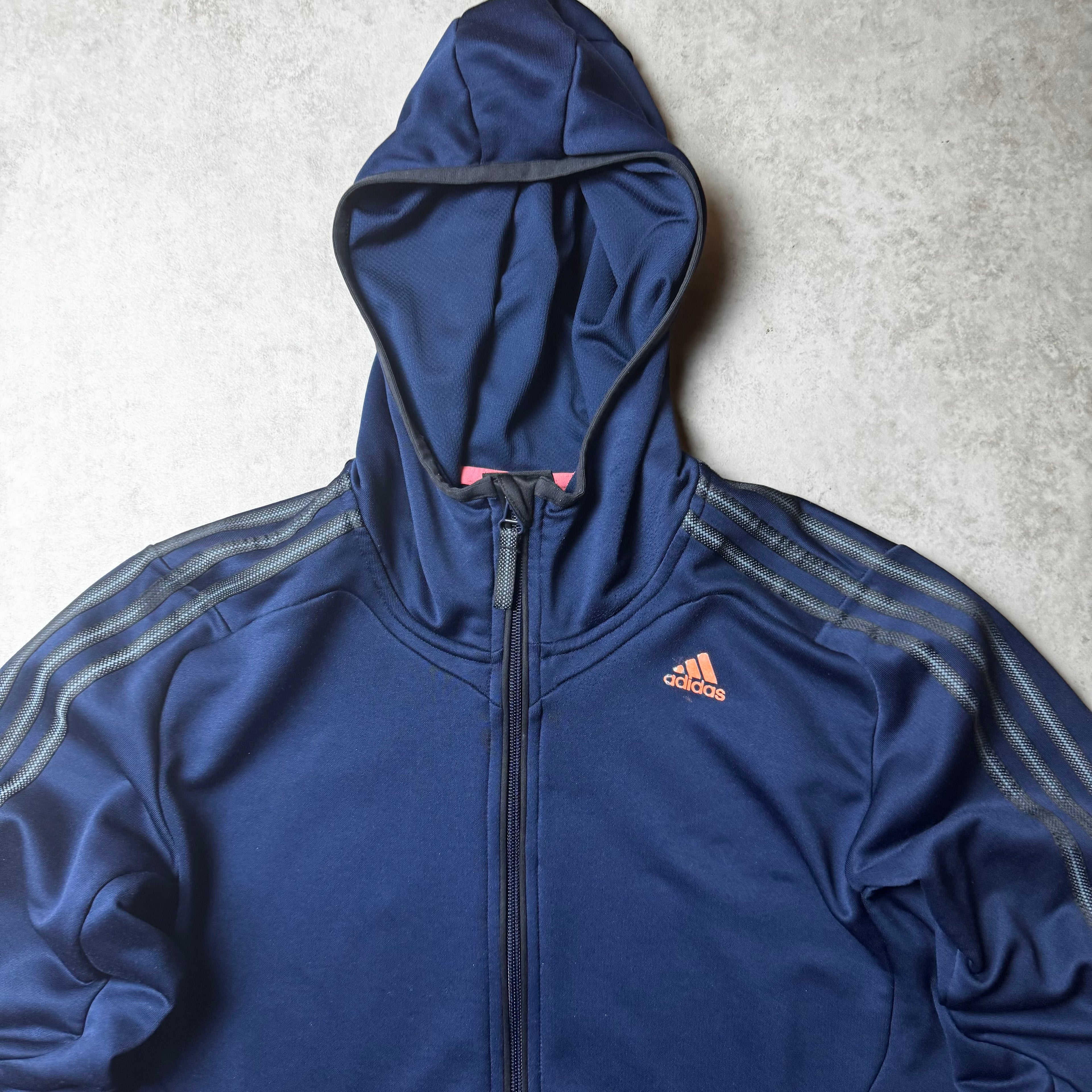 Navy Adidas Zip Up Hoodie - M