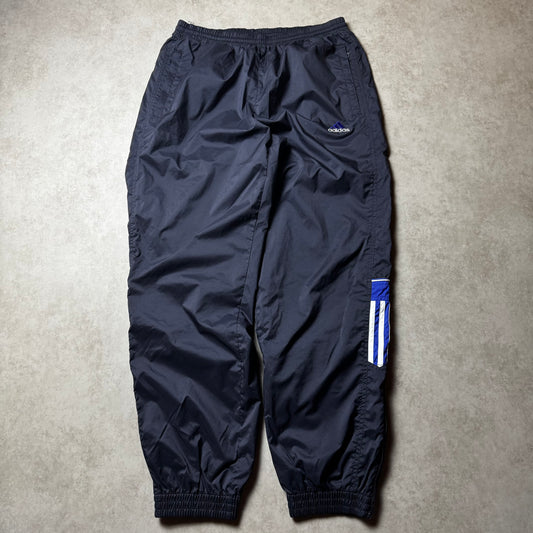 Black and Blue Adidas Vintage Trackpants - L