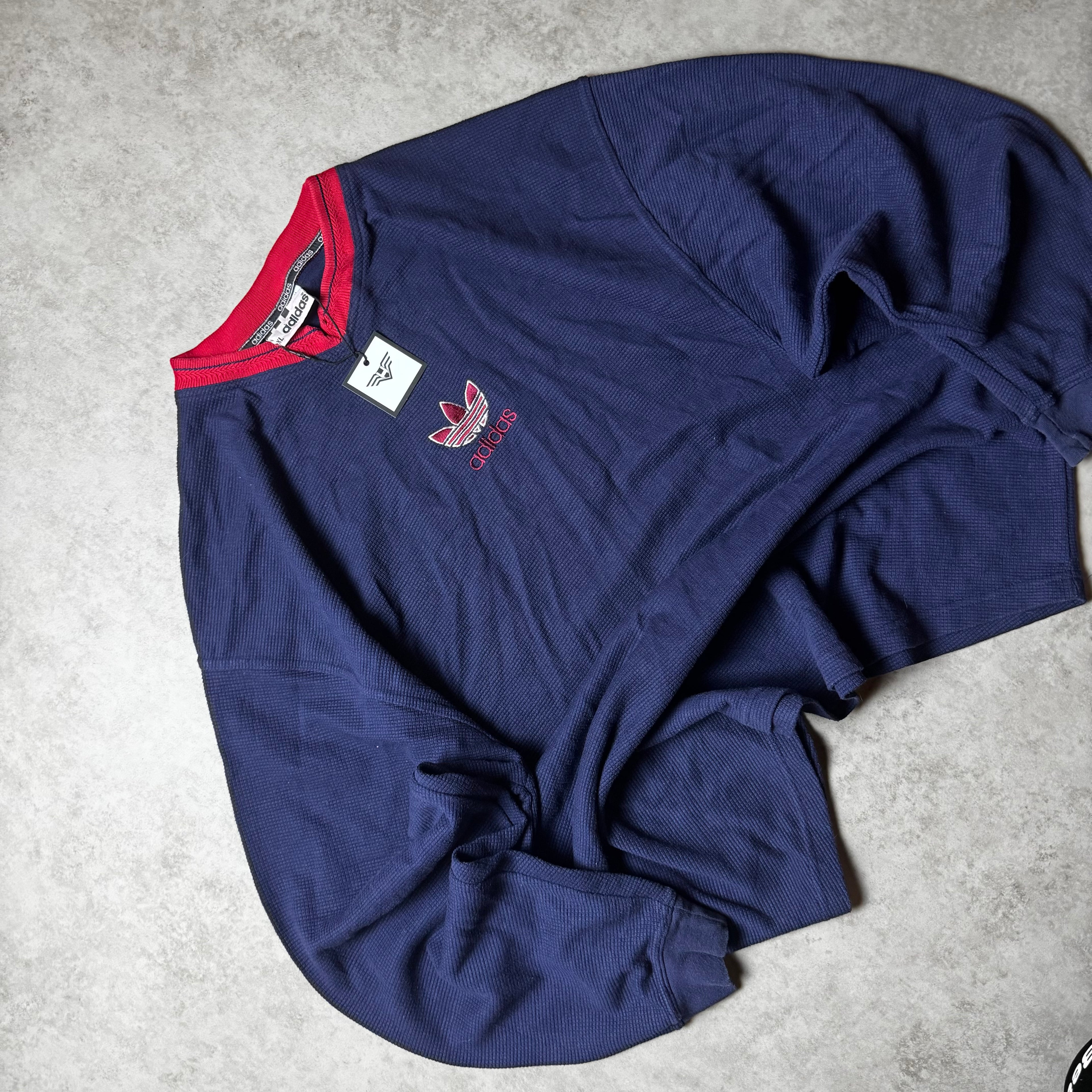 Dark Blue Adidas Trefoil Sweatshirt - Size XL