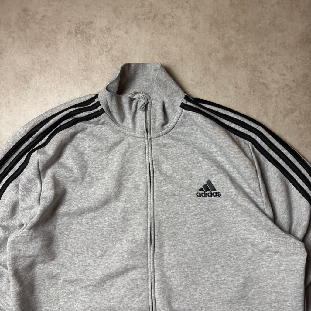 Gray Adidas Zip Up Hoodie - M
