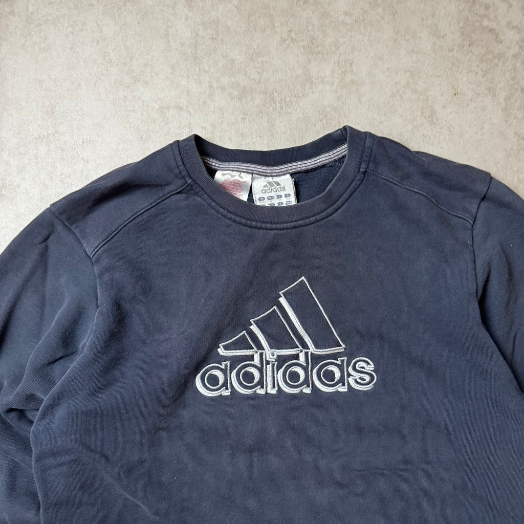 Navy Adidas Vintage Sweatshirt - M