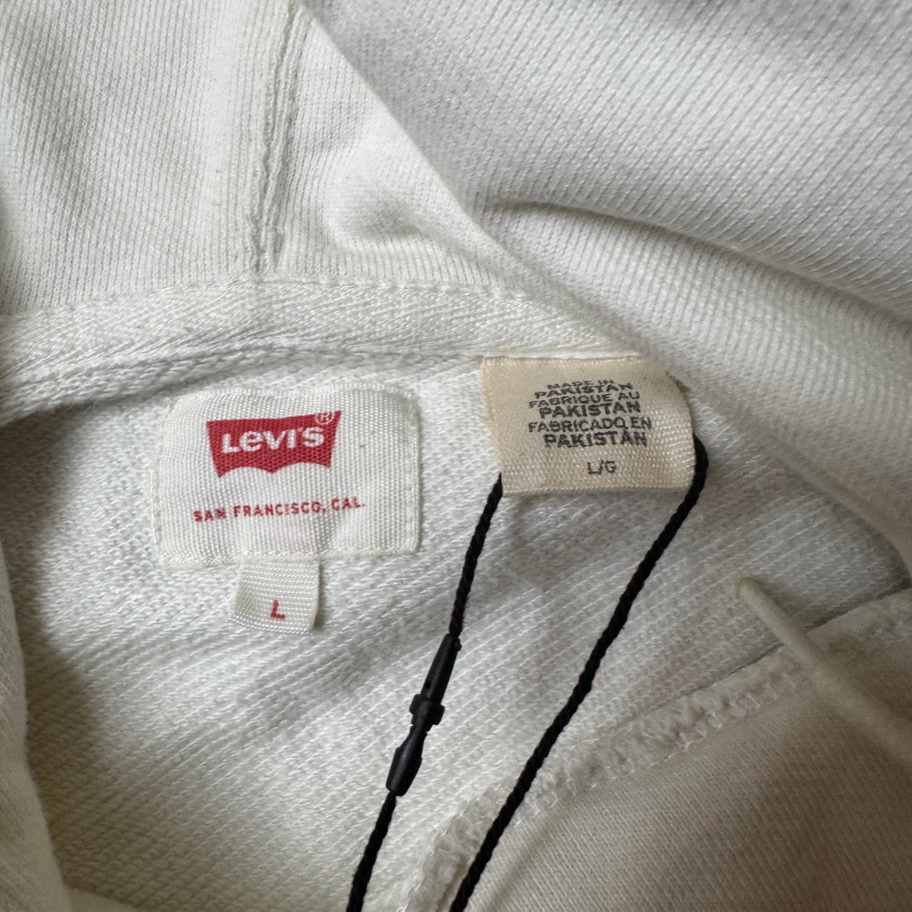 White Levi's Hoodie - L