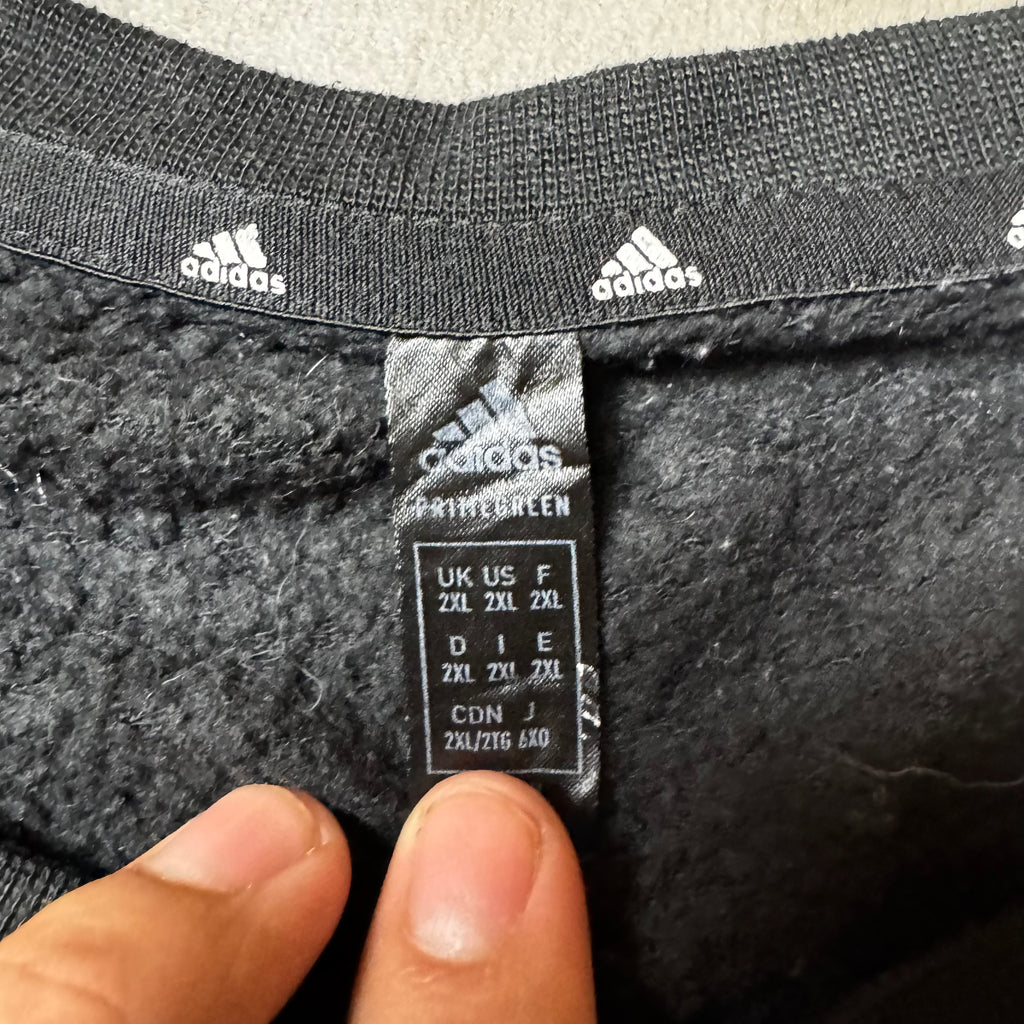 Black Adidas Three Stripes Sweatshirt - Size XXL