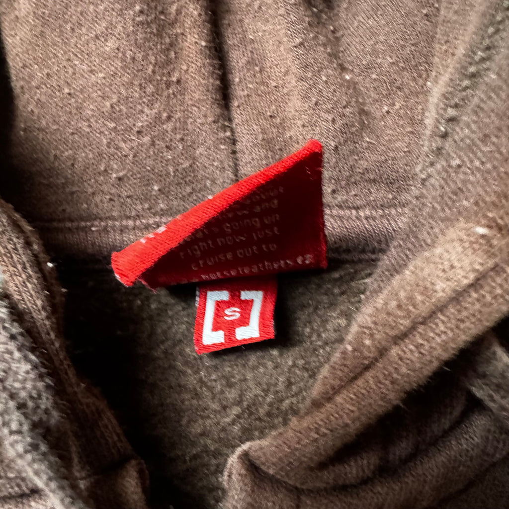 Brown Horsefeathers Cropped Zip Up Hoodie - S