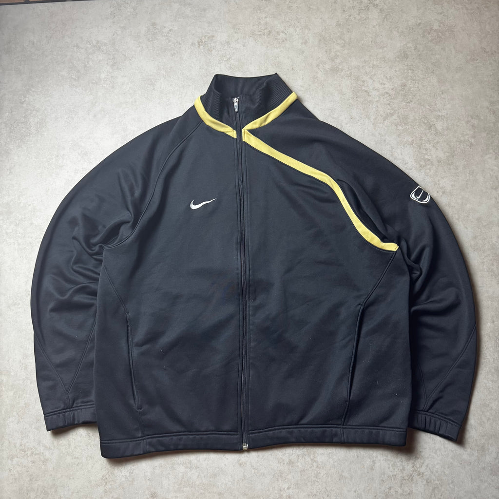 Black Vintage Nike Zip Up Hoodie - XXL
