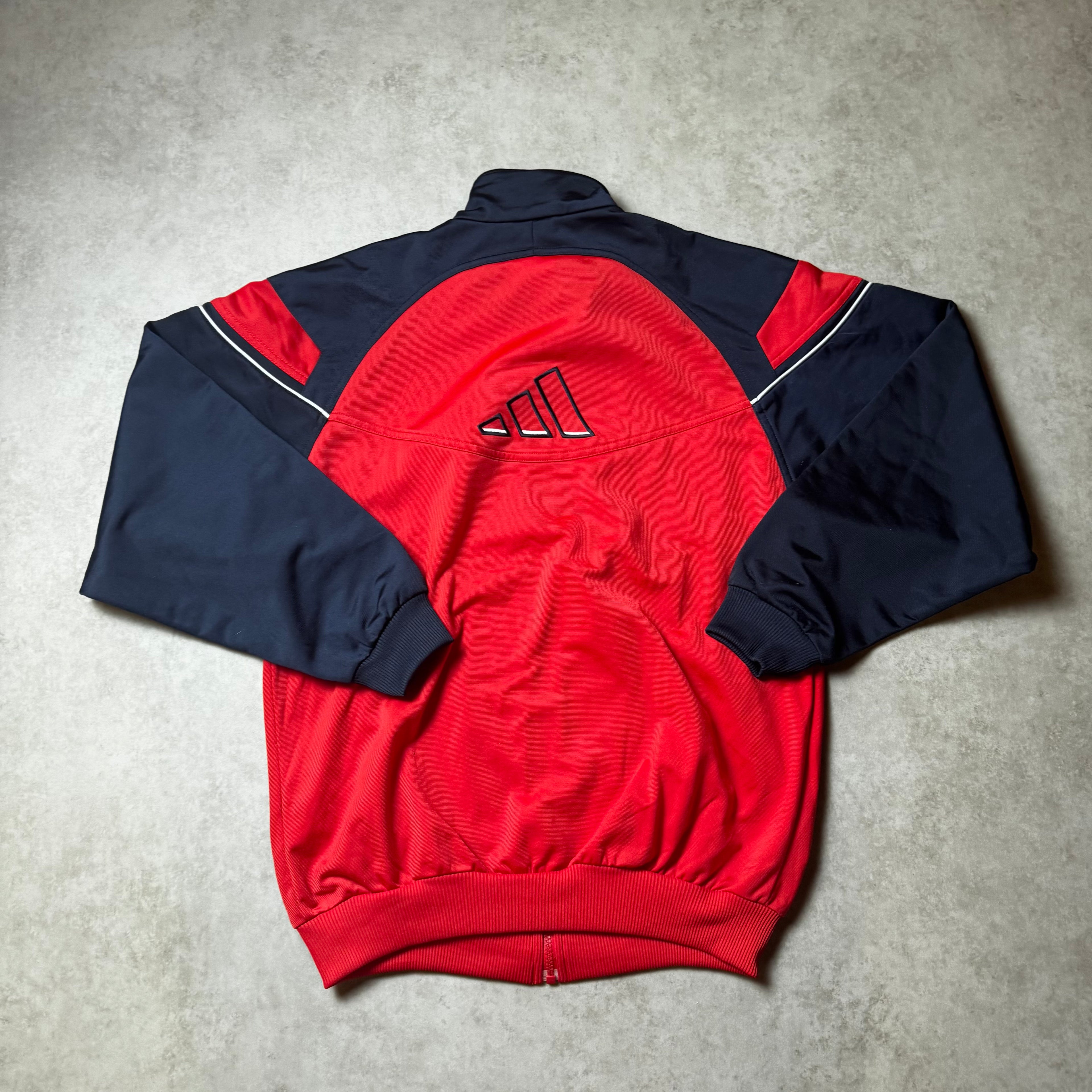 Red Adidas Vintage Zip Up Hoodie - S
