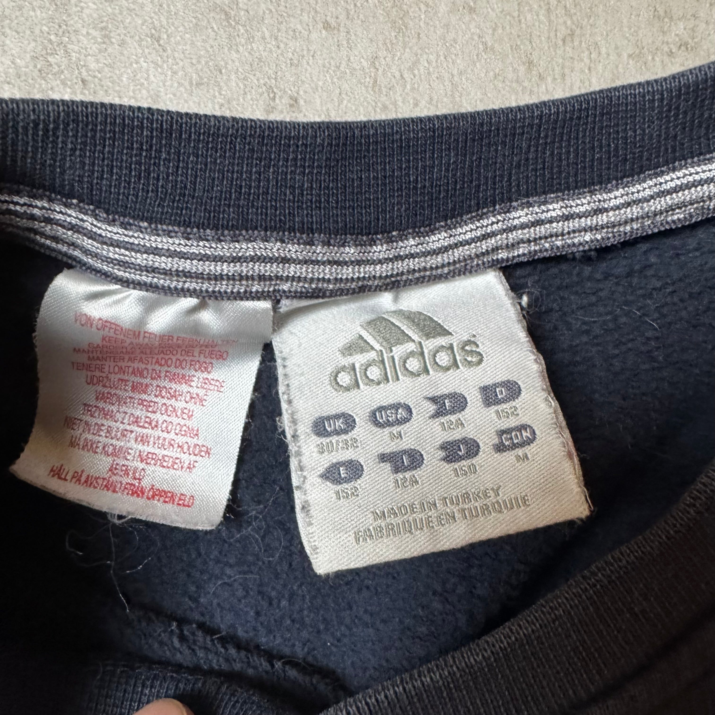 Navy Adidas Vintage Sweatshirt - M