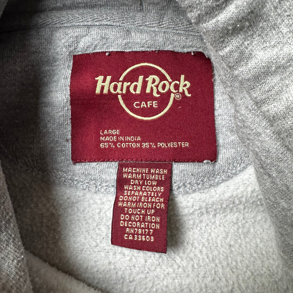 Gray Cropped Hard Rock Café Hoodie - L
