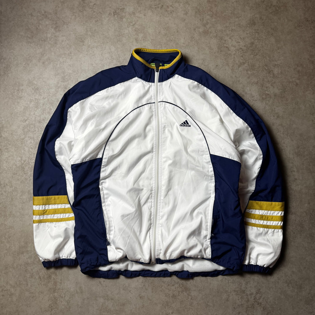 White Adidas Vintage Windbreaker - M