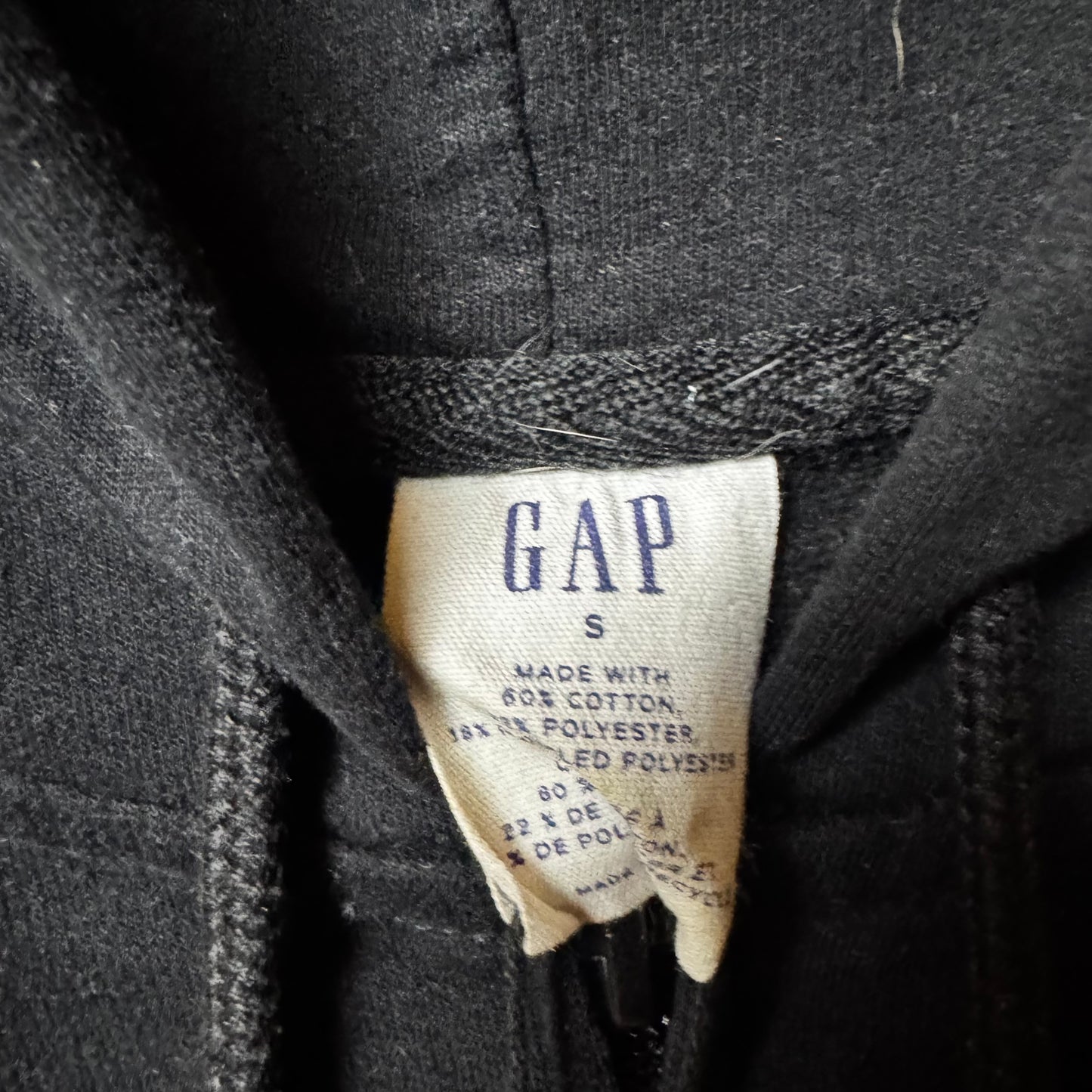 Black GAP Zip Up Hoodie - S