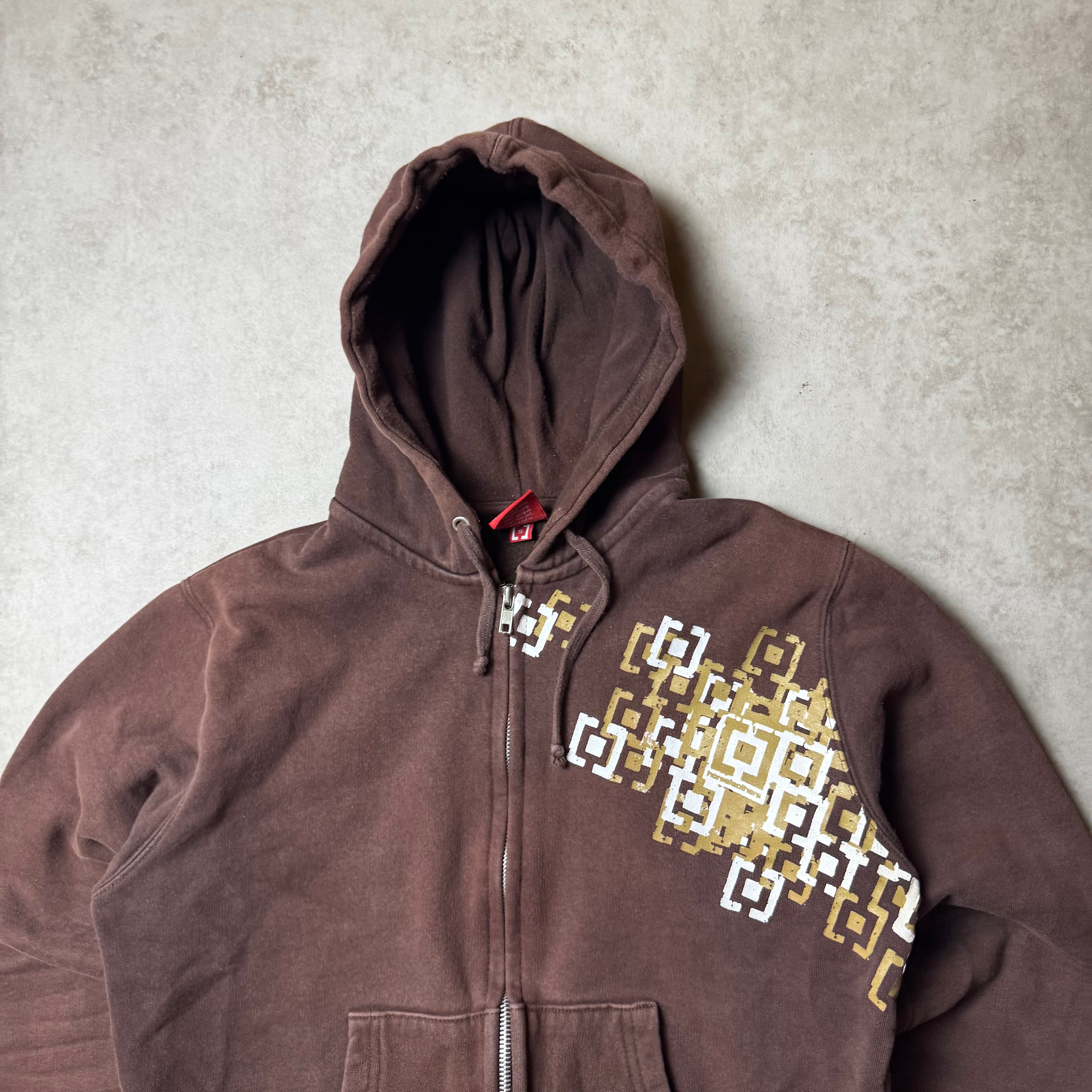 Brown Horsefeathers Cropped Zip Up Hoodie - S