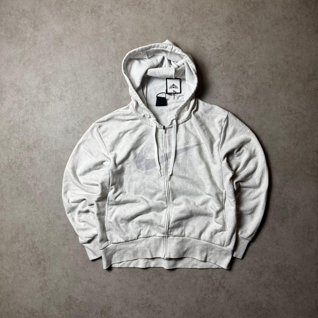White Nike Zip Up Hoodie - XS