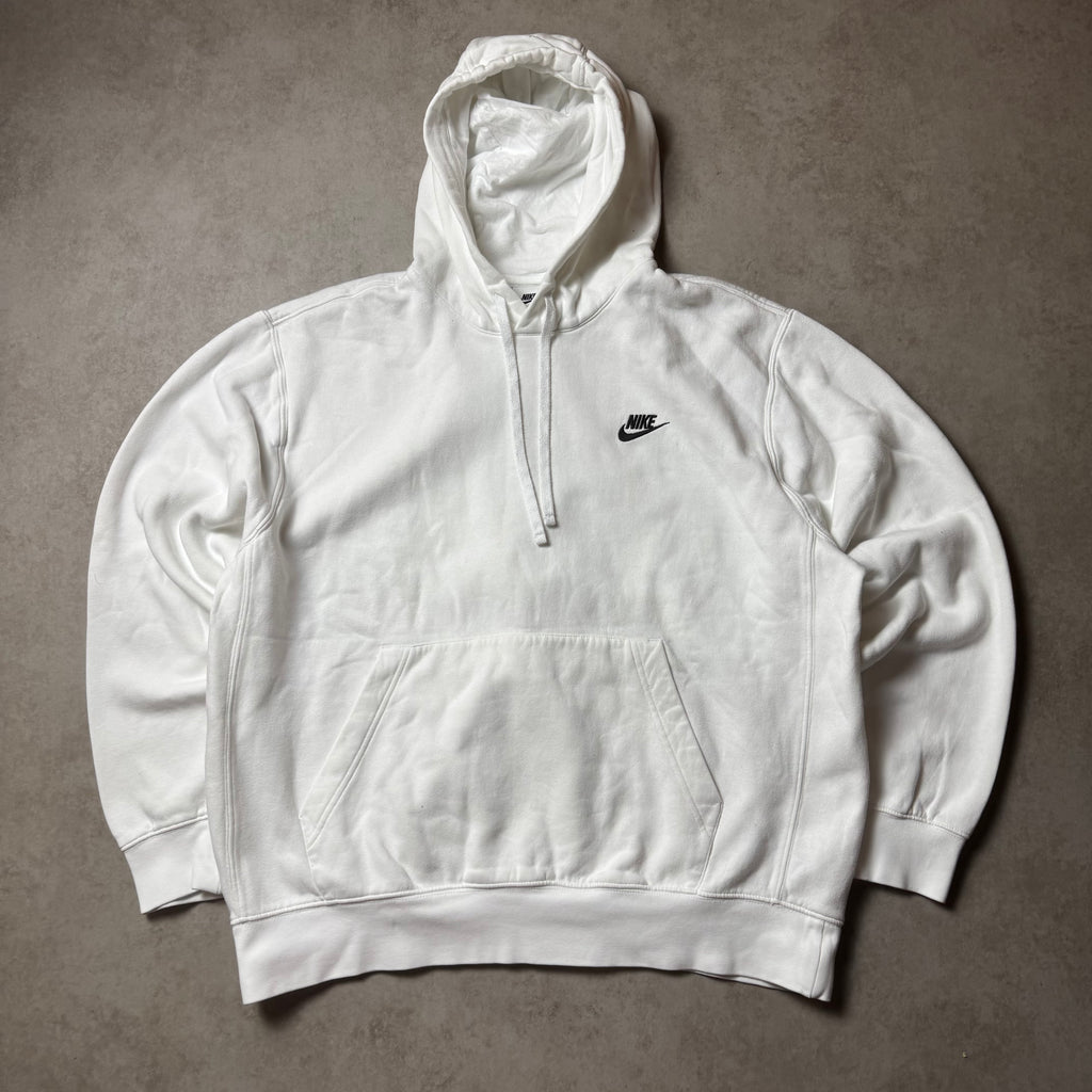 White Nike Hoodie - L