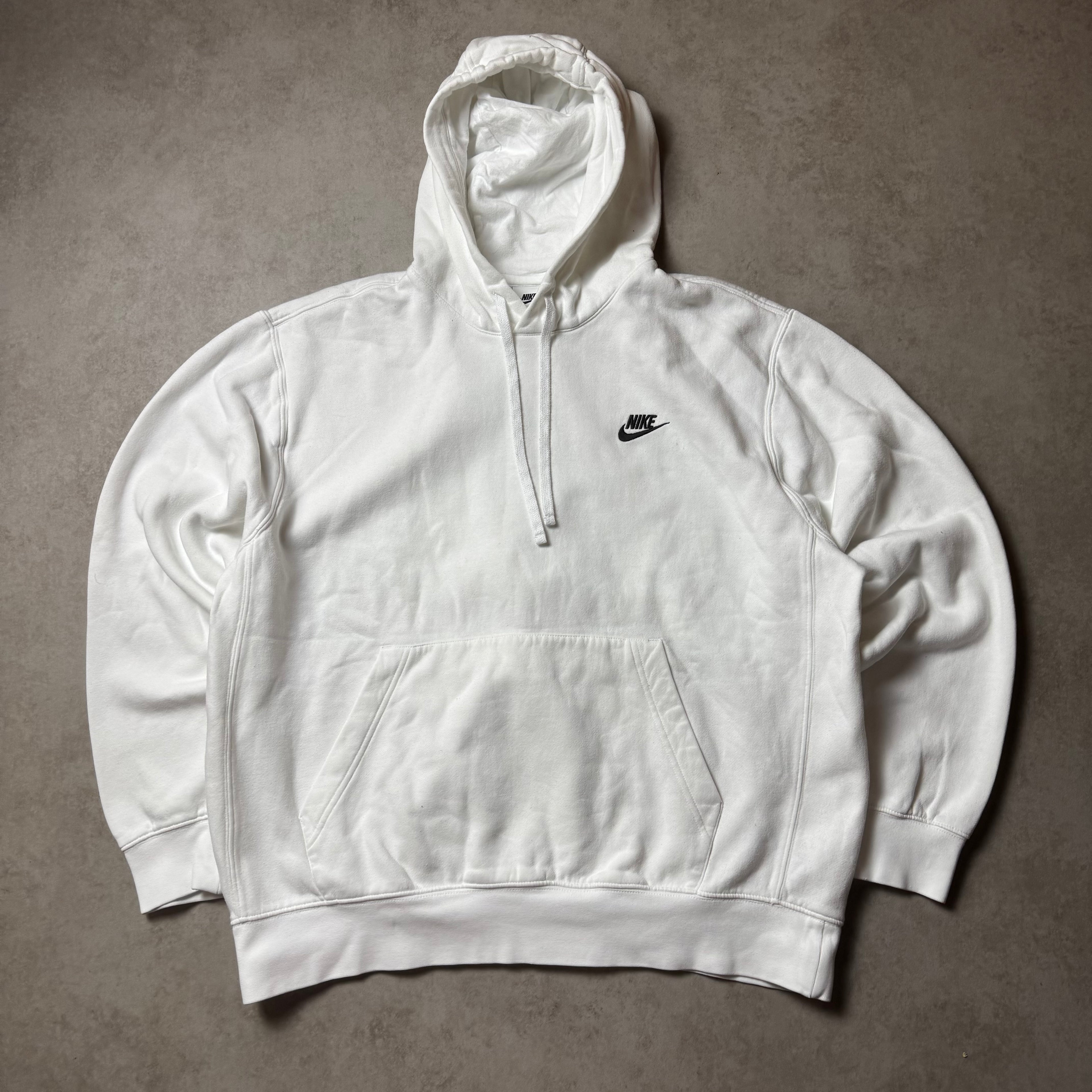 White Nike Hoodie - L