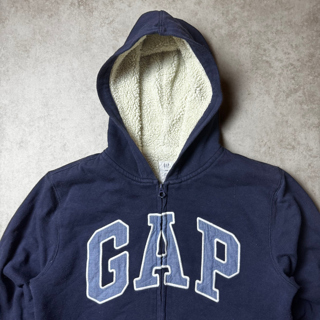 Navy GAP Zip Up Fur Hoodie - XXL (XS)